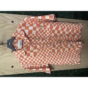 Urban Outfitters Orange and Cream Checkerboard Casual Shirt